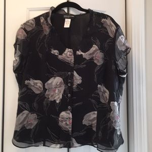 Sheer, really pretty button blouse.